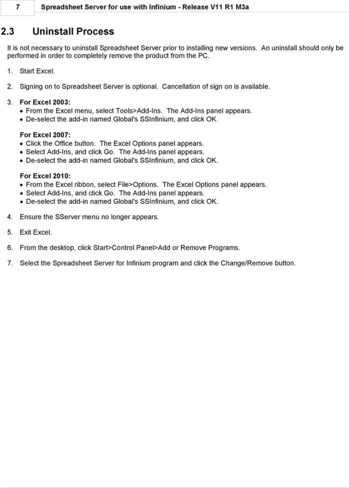 Global Spreadsheet Server With Global Software, Inc.'s Spreadsheet Server For Use With Infinium