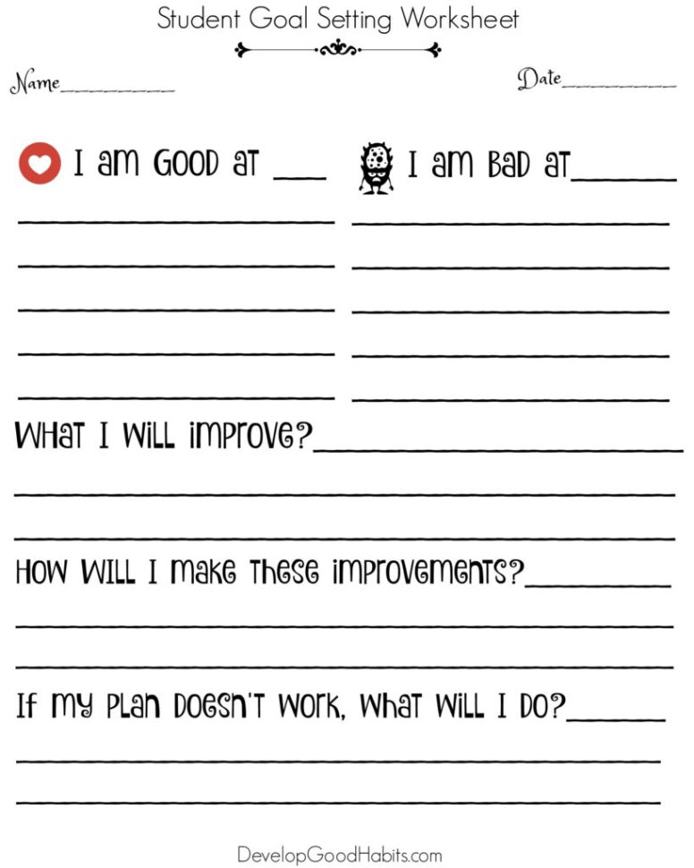 Goal Setting Spreadsheet Template Download Pertaining To 4 Free Goal Setting Worksheets – Free Forms, Templates And Ideas To