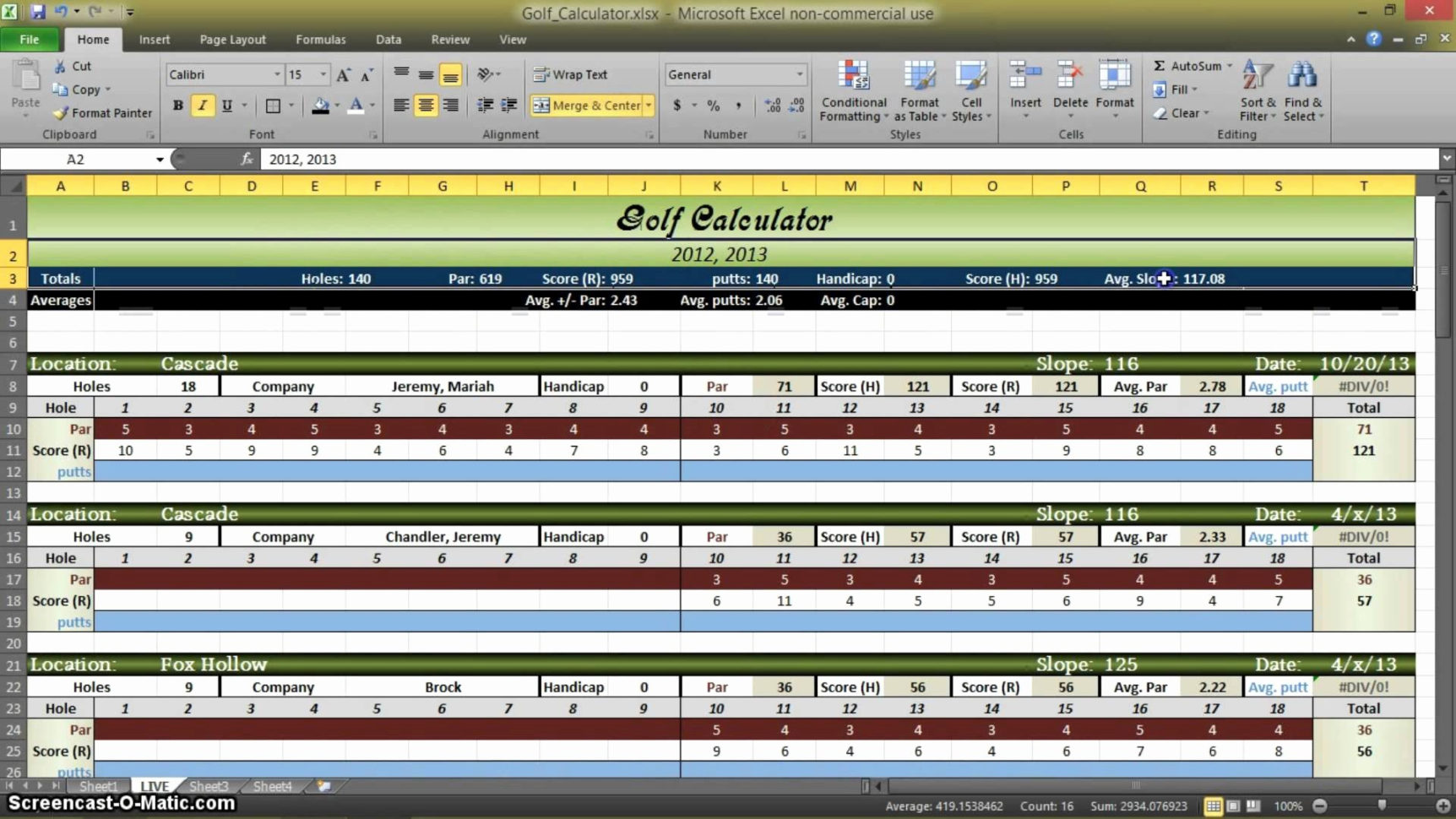 Golf Pairings Spreadsheet Within Golf League Excel Spreadsheet  Austinroofing