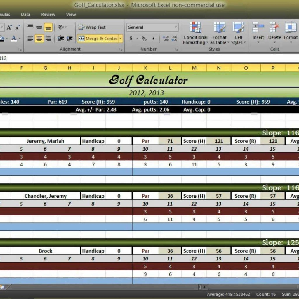 Golf Stat Tracker Spreadsheet Free Intended For Golf Stat Tracker Spreadsheet Stats Excel Best Of Score Tracking