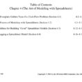 Good Spreadsheet Pertaining To Table Of Contents Chapter 4 The Art Of Modeling With Spreadsheets