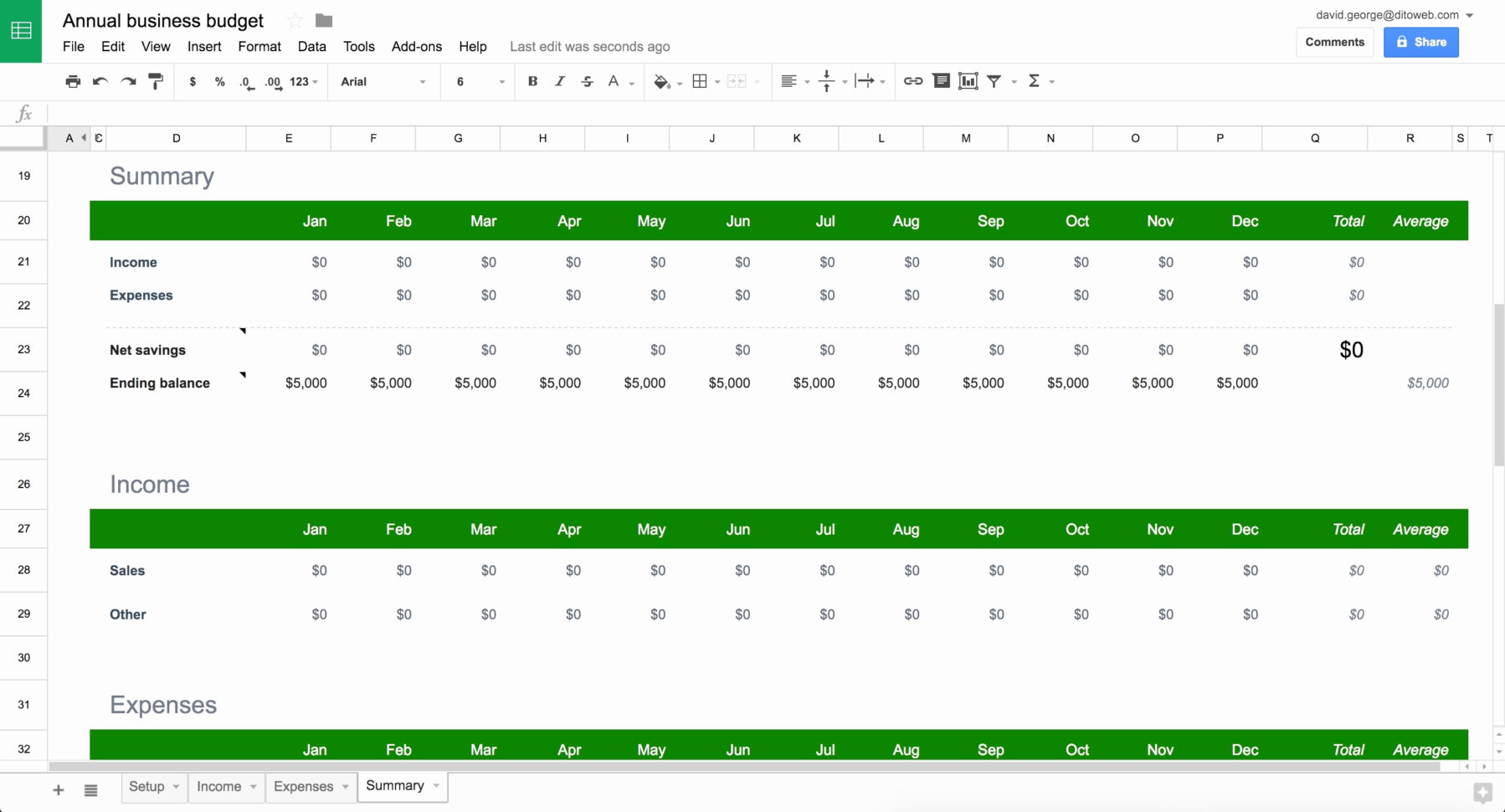 monthly expense tracker google spreadsheet