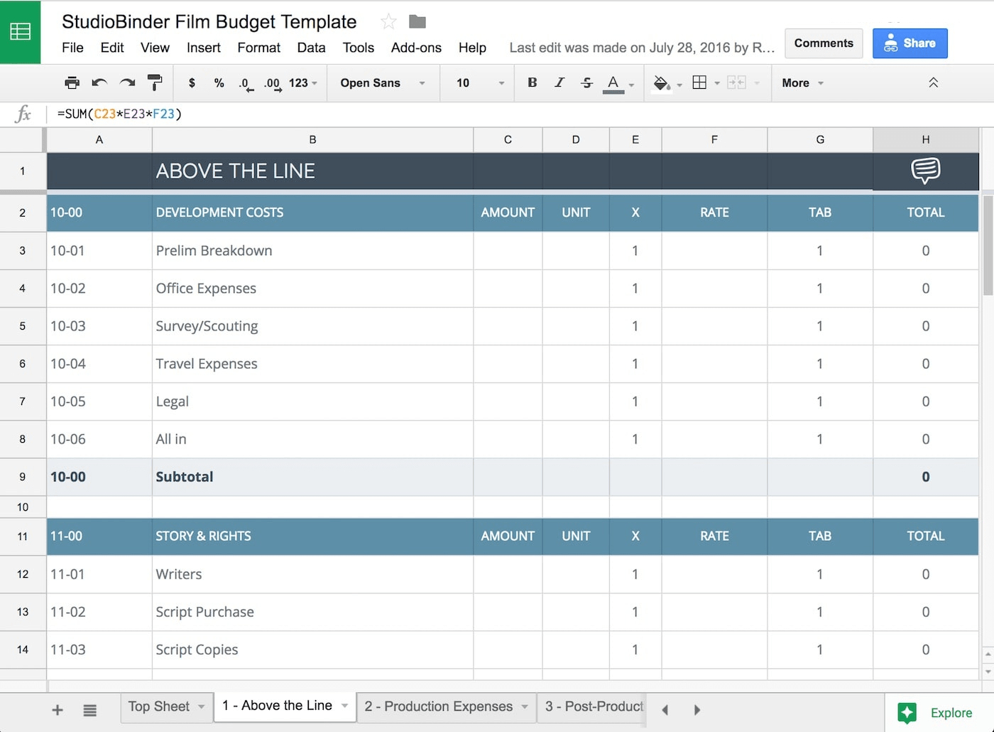 Google Budget Spreadsheet Within The Essential Guide For Crafting Film Budgets With Free Film Budget
