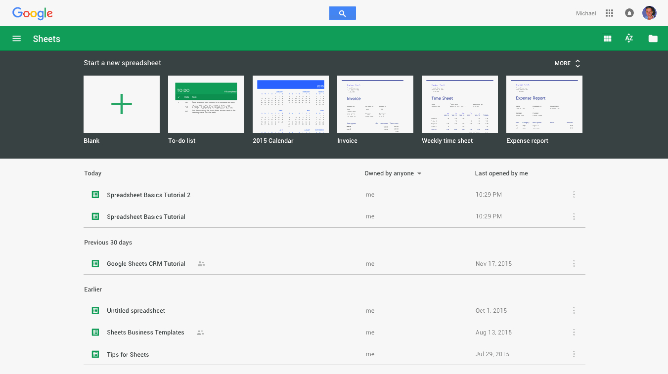 gogle docs spreadsheet