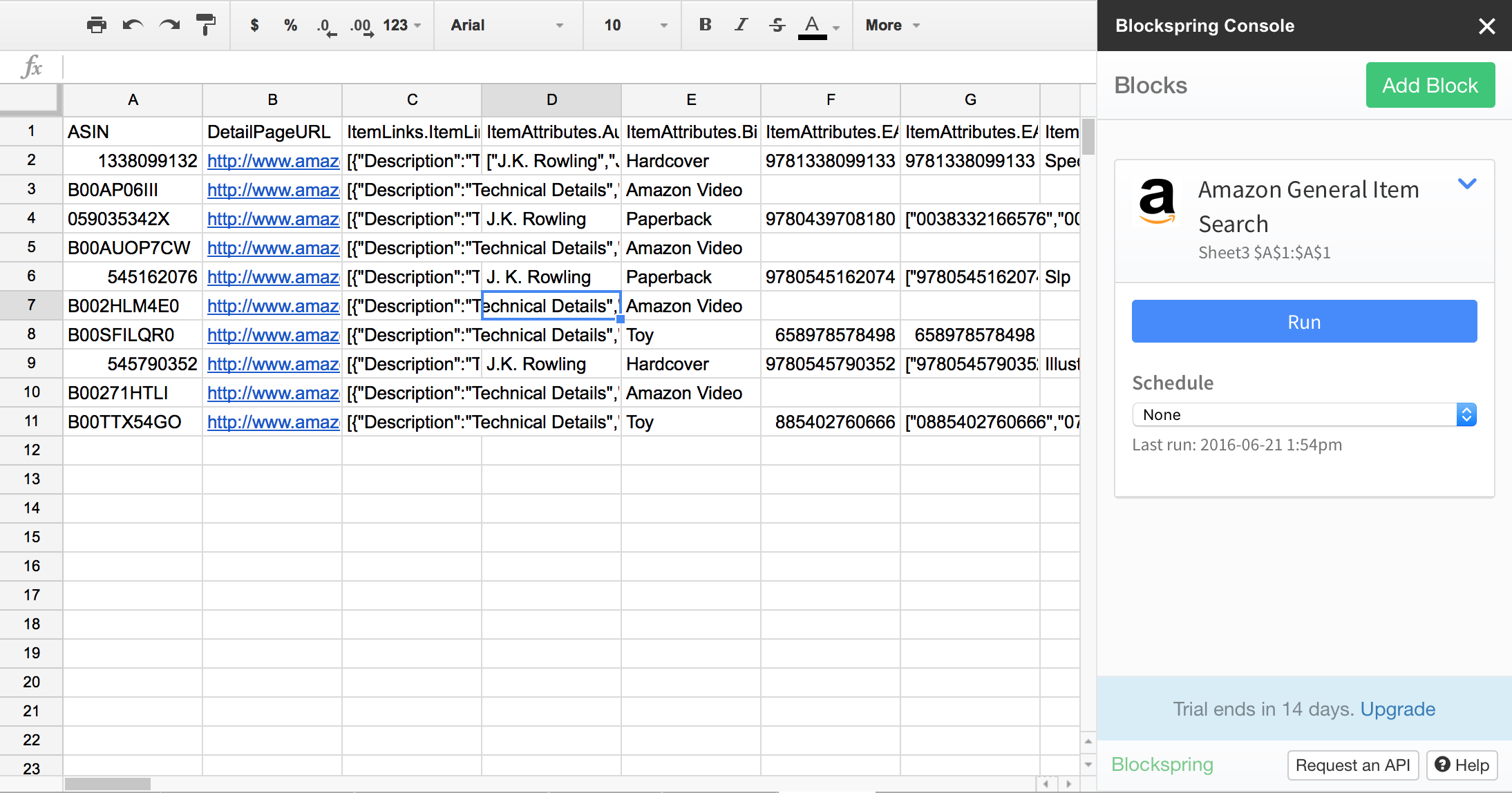 Generic item. Excel and Google Drive.