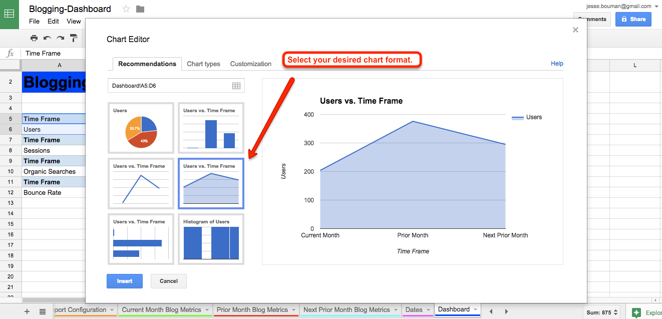 Google Spreadsheet Dashboard in How To Create A Custom Business Analytics Dashboard With Google