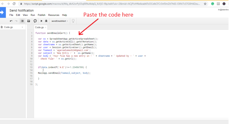 Google Spreadsheet Email Notification Script — db-excel.com