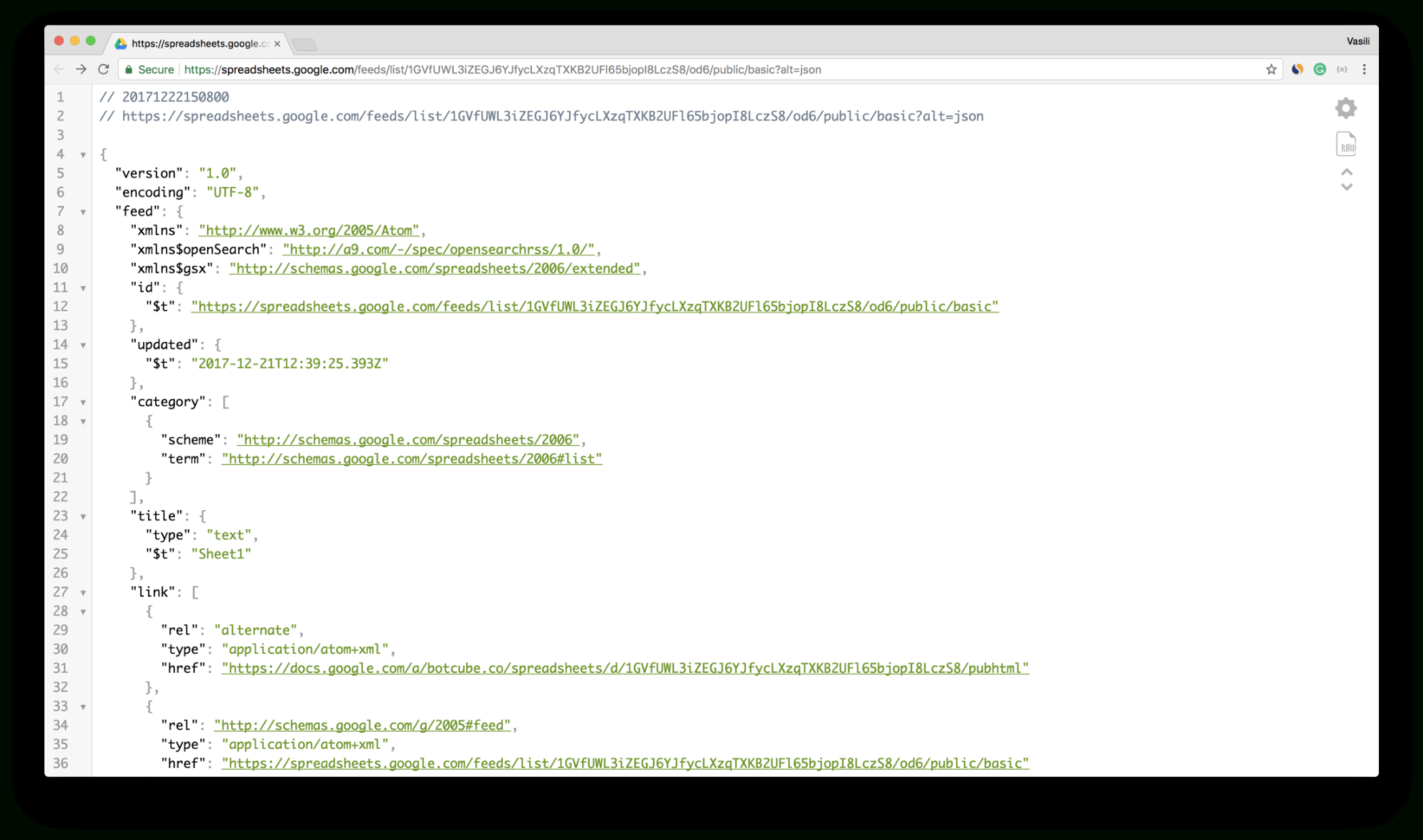 Google Spreadsheet Json Api Pertaining To How To Create A Skill For Amazon Alexa Using Google Sheets And Storyline
