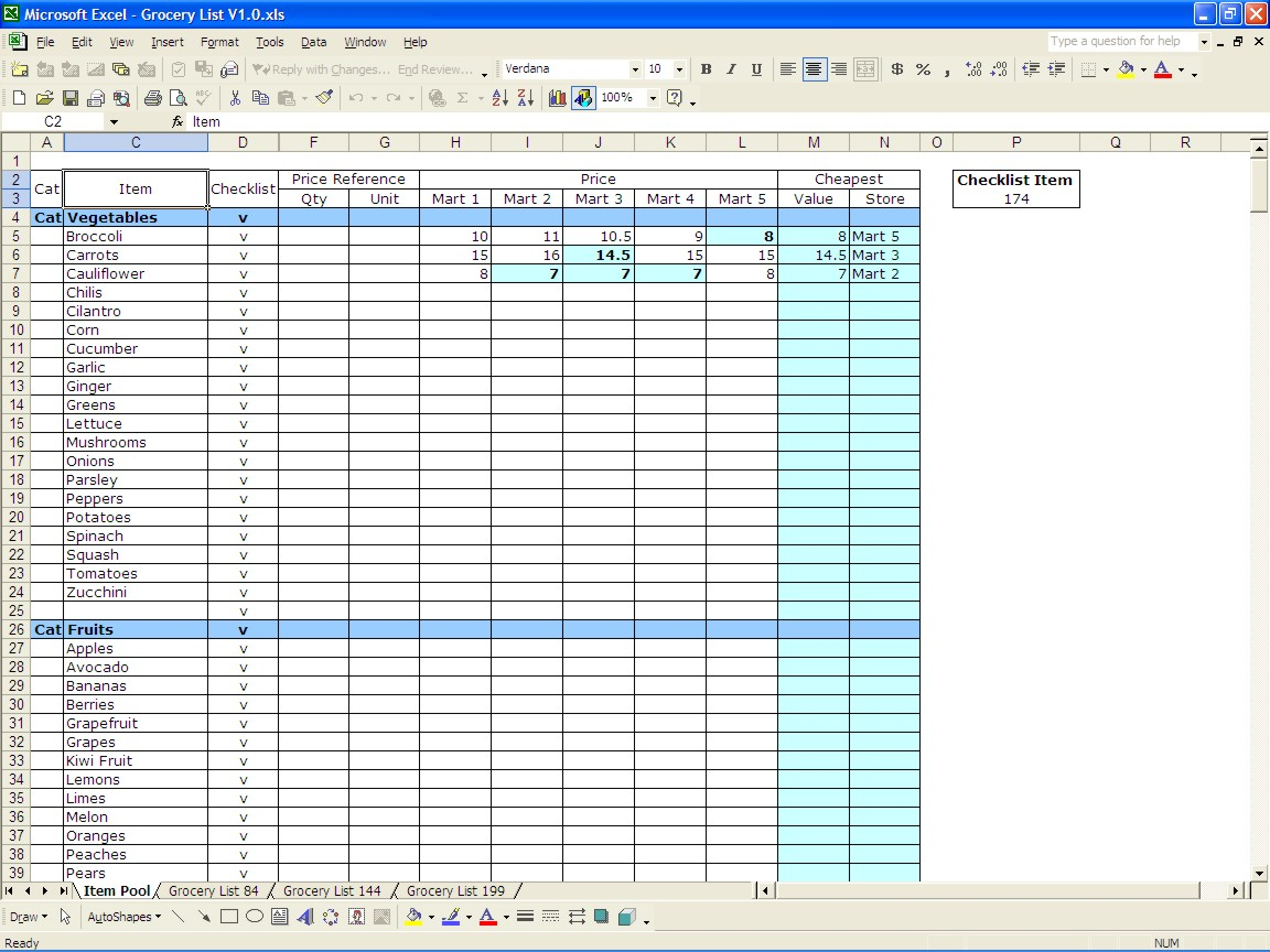 Grocery Budget Spreadsheet Template with Excel Grocery Rent