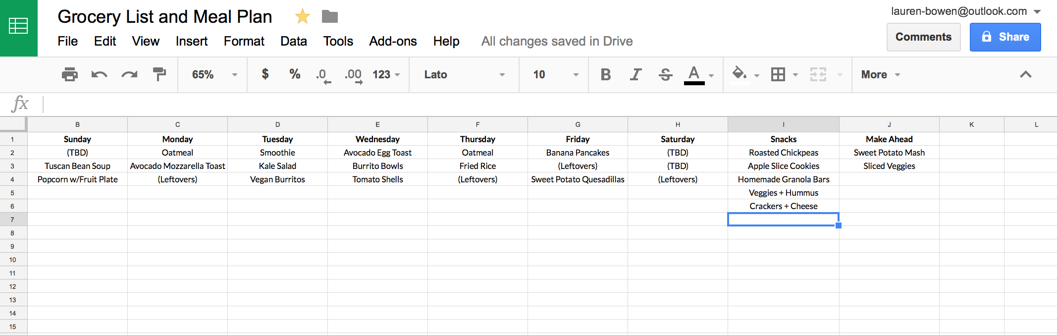 Grocery Expenses Spreadsheet With How I Use Google Sheets For Grocery Shopping And Meal Planning