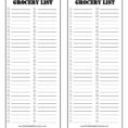 Grocery List Spreadsheet Pertaining To 40+ Printable Grocery List Templates Shopping List  Template Lab
