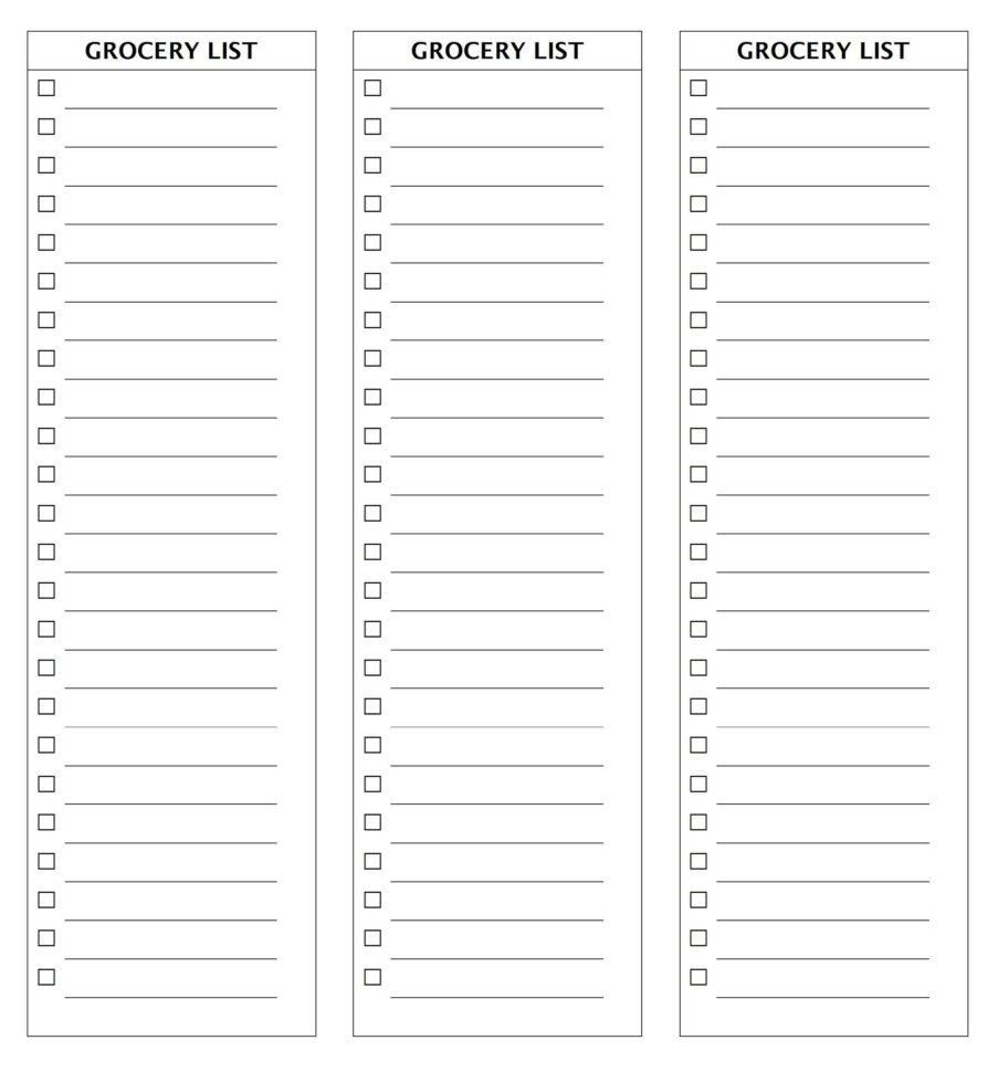 grocery list spreadsheet throughout 28 free printable grocery list