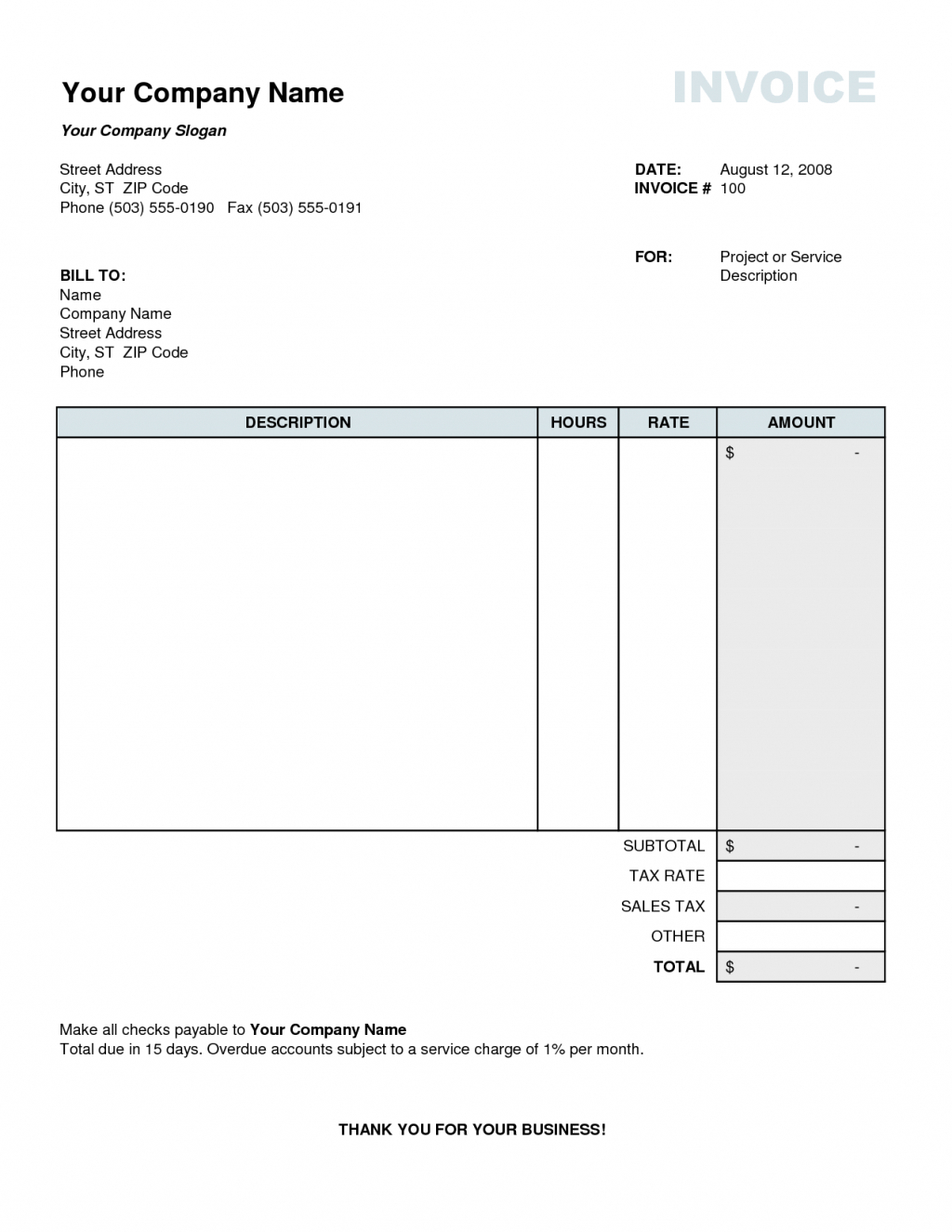 Free Commercial Tax Invoice Template In Adobe Illustrator Templatenet 