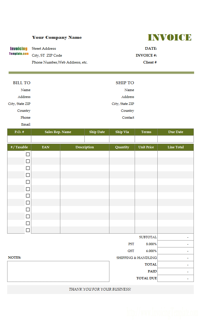 Gst Spreadsheet Template Canada Pertaining To Free Excel Quote Template