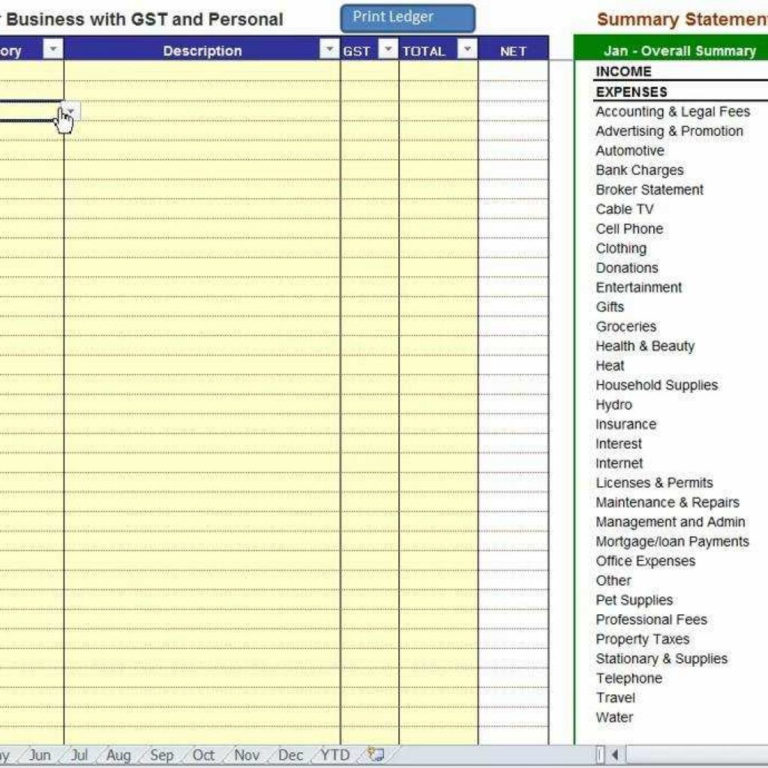 Gst Spreadsheet Template Canada — db-excel.com