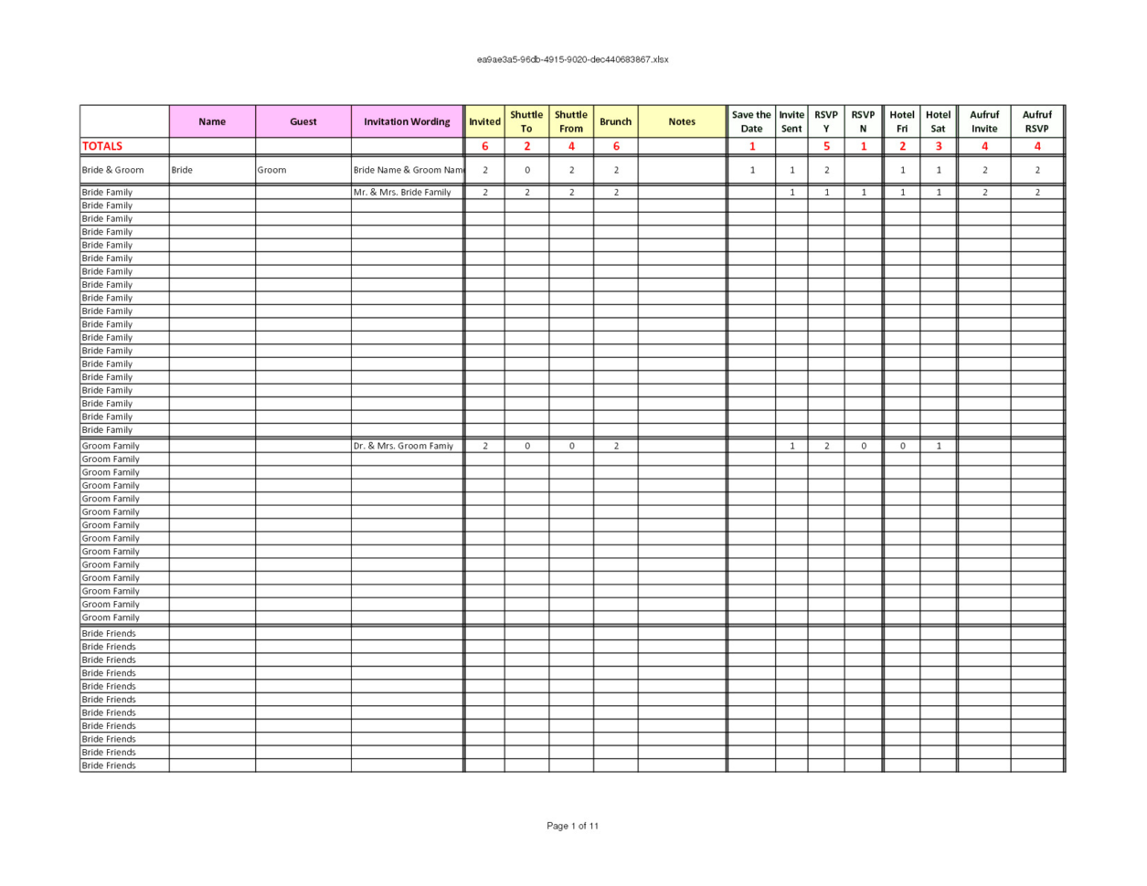 Guest List Spreadsheet Intended For Best Wedding Guest List Spreadsheet Download 12  Discover China Townsf