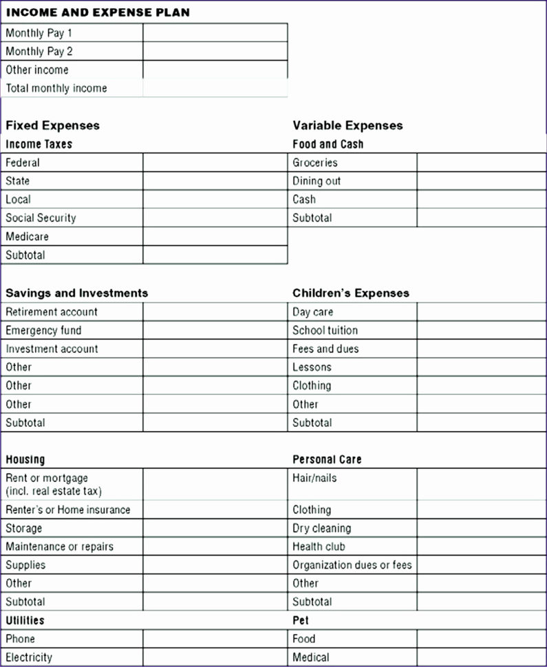beauty salon expense report template