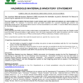 Hazardous Material Inventory Spreadsheet Inside Hazardous Materials Inventory Statement