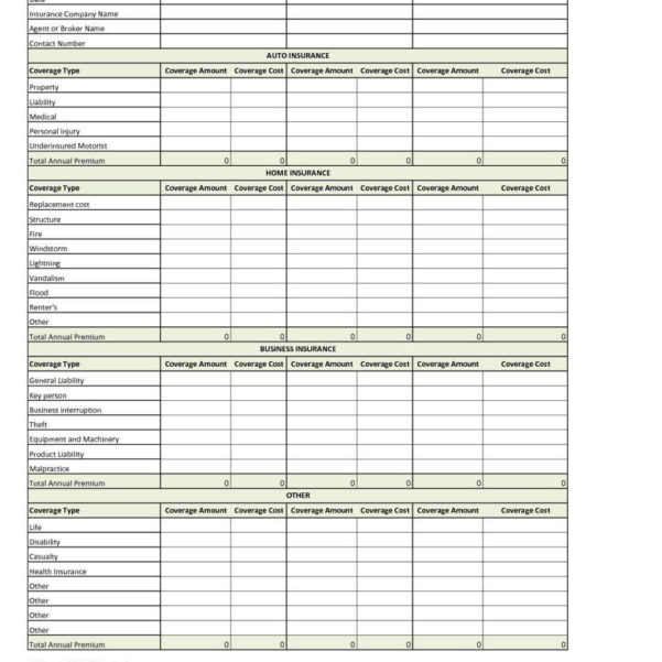 Health Insurance Cost Comparison Spreadsheet regarding Health Insurance ...