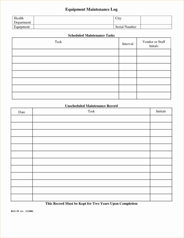 Heavy Equipment Maintenance Spreadsheet Spreadsheet Downloa heavy ...