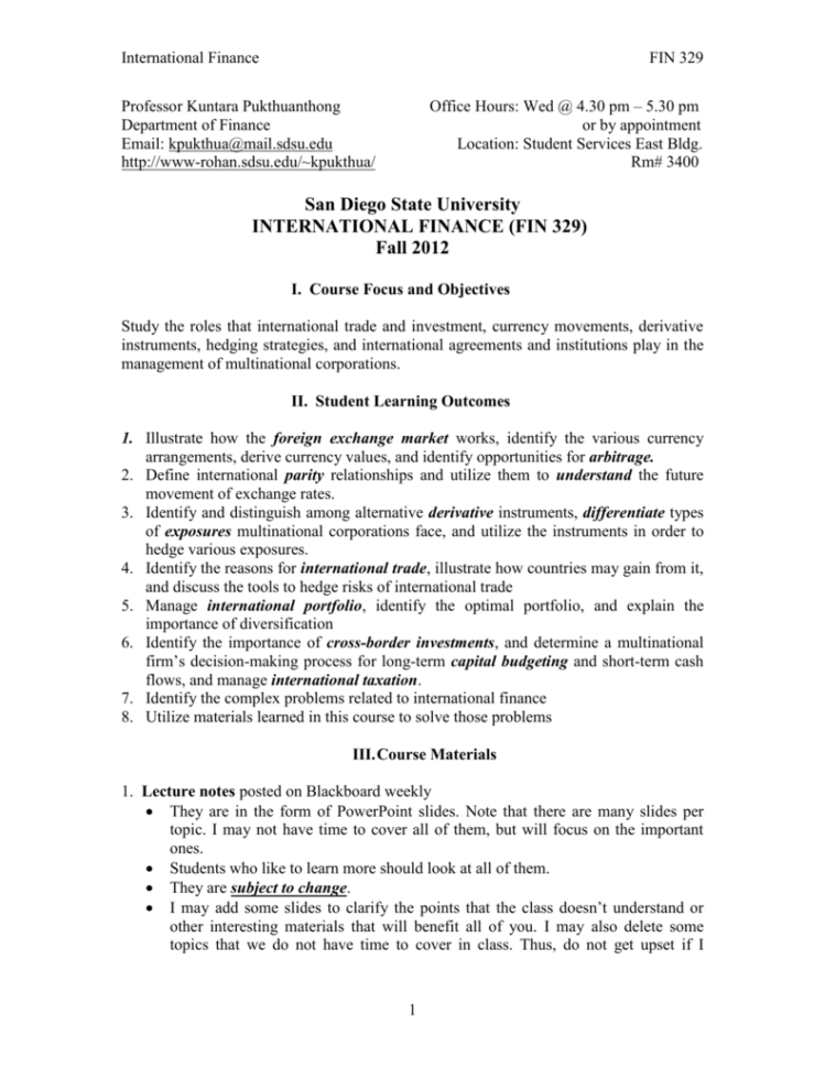 Hedging Currency Risks At Aifs Spreadsheet Throughout International Finance  San Diego State University