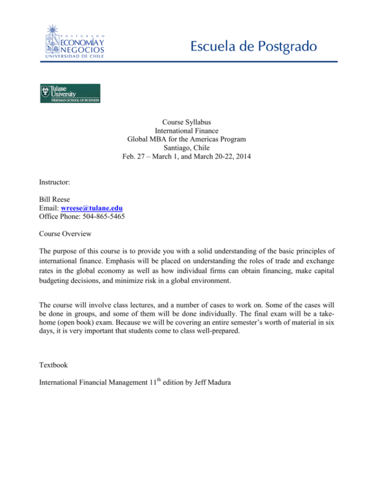 Hedging Currency Risks At Aifs Spreadsheet With Regard To Course Syllabus International Finance Global Mba For The Americas