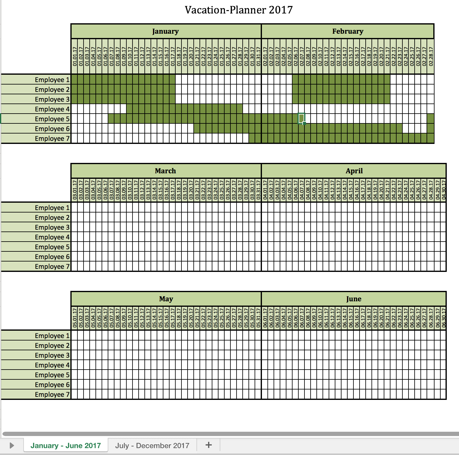 Holiday Spreadsheet inside Vacationplanner 2017 Excel Templates For