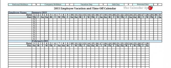 Holiday Spreadsheet Template 2018 Google Spreadshee staff holiday ...