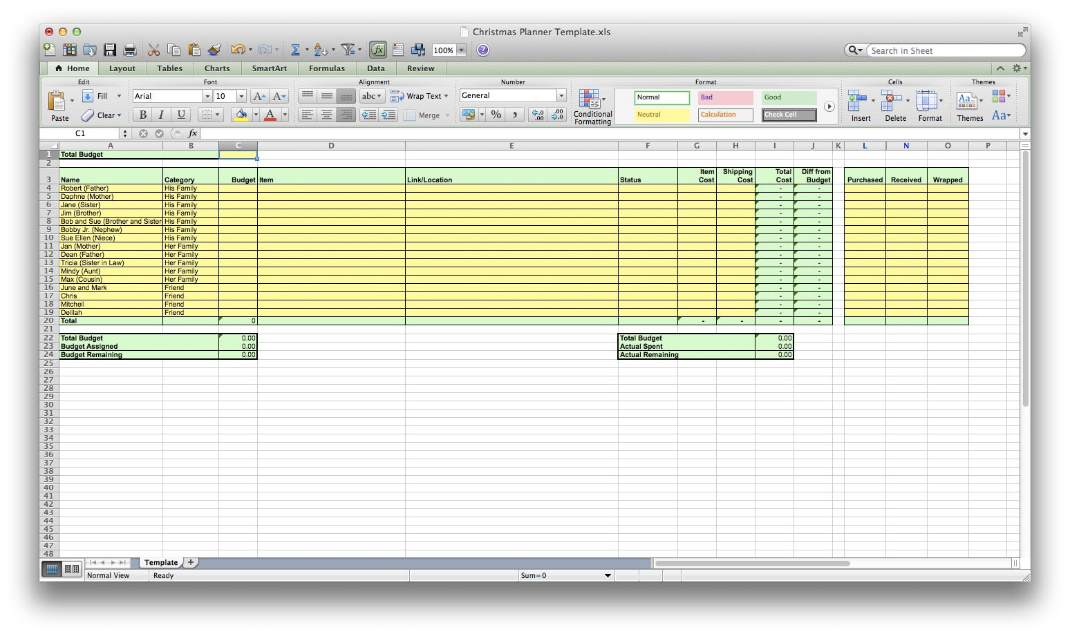 How To Make A Holiday Spreadsheet On Excel