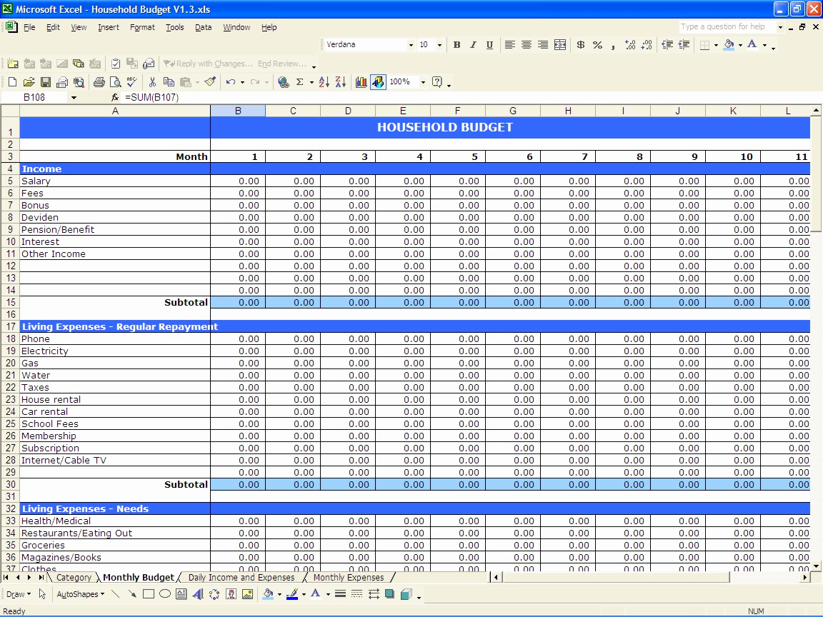 Home Budget Expenses Spreadsheet With Home Budget Spreadsheet Template Inspirational Bud And Expenses