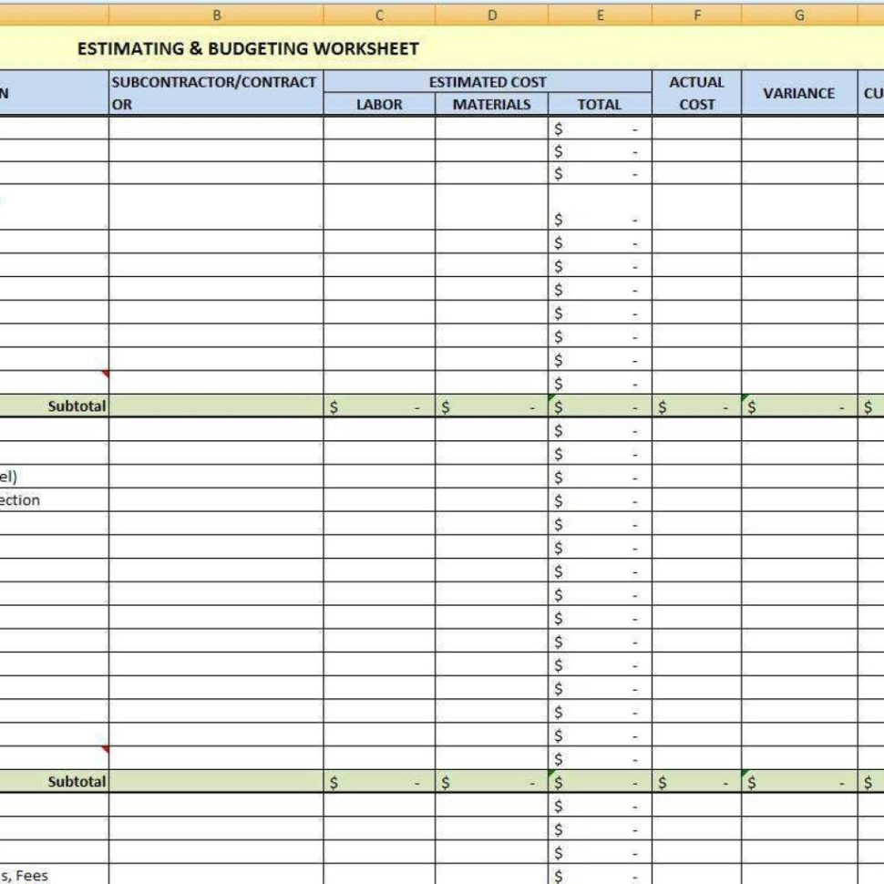 Home Building Cost Spreadsheet Within Home Construction Estimating Spreadsheet Laobingkaisuo Regarding Home Building Cost Spreadsheet Within Home Construction Estimating Spreadsheet Laobingkaisuo Regarding
