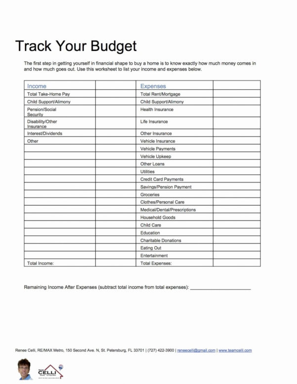 Home Buying Spreadsheet —