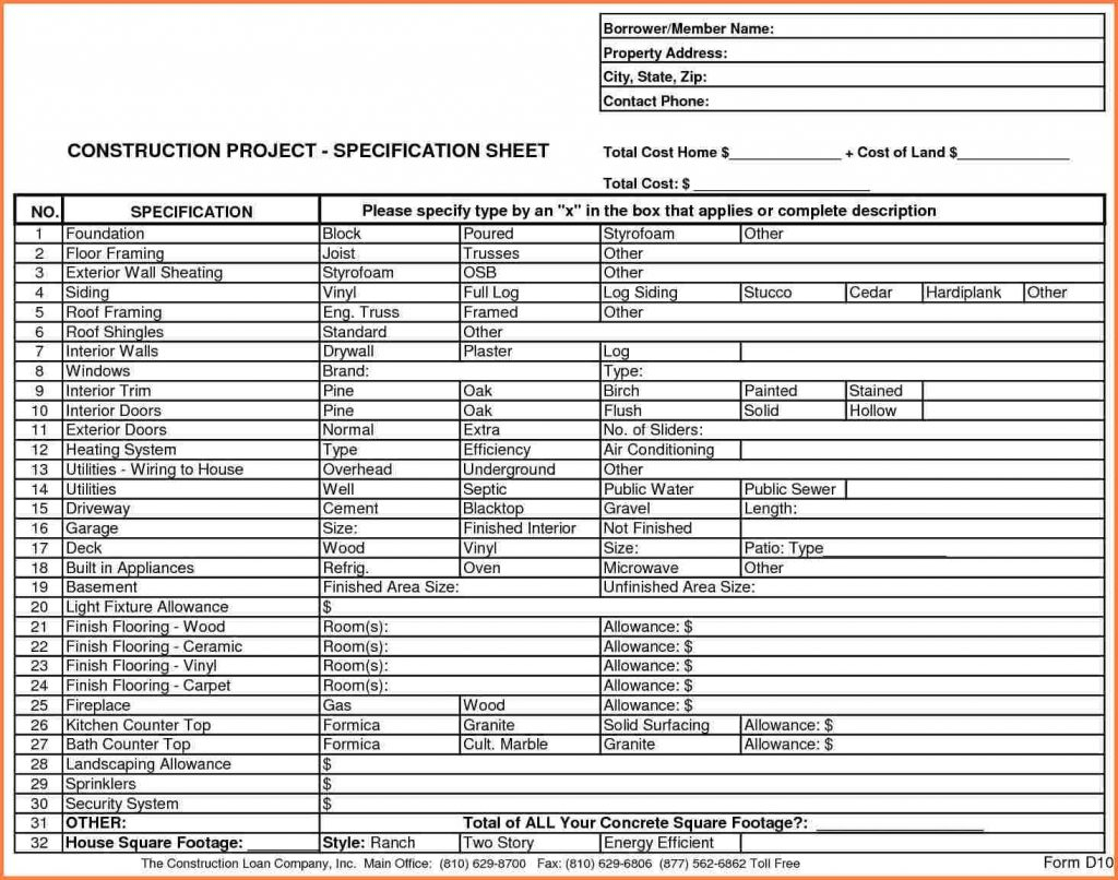 Home Construction Budget Spreadsheet In Construction Budget Spreadsheet Home Worksheet Template Word 3 Bud