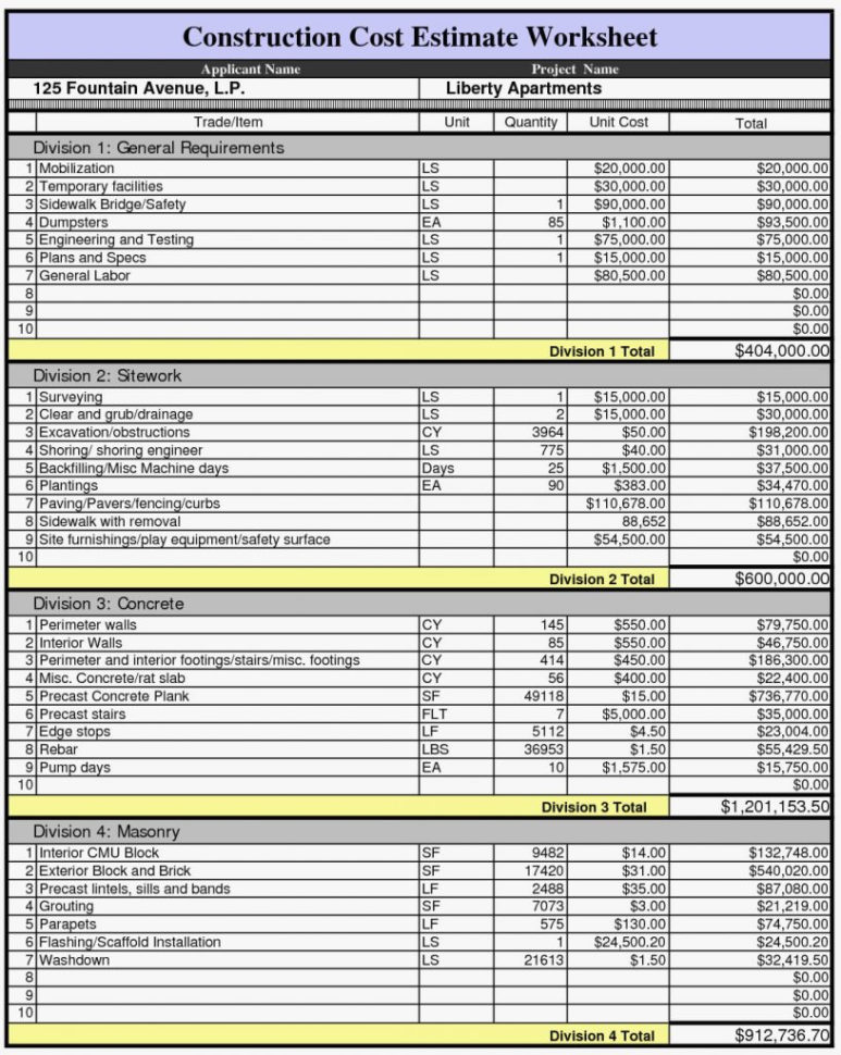 Home Construction Cost Spreadsheet Regarding House Building Cost Spreadsheet Home Expenses Construction Budget