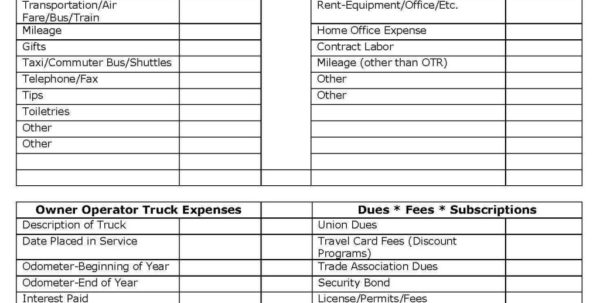 Home Office Expense Spreadsheet 1 Printable Spreadshee