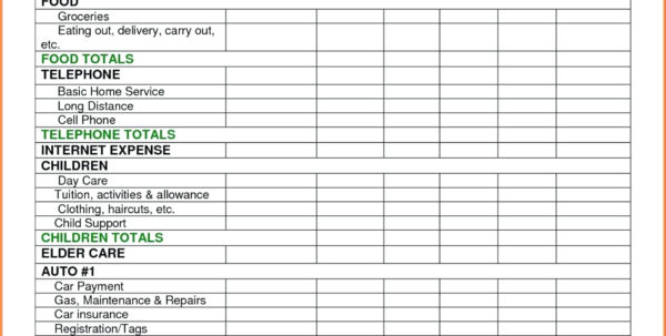 Home Office Expense Spreadsheet 1 Printable Spreadshee