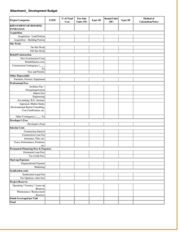 Hotel Development Spreadsheet — db-excel.com