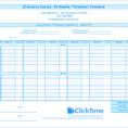 Hourly Time Tracking Spreadsheet With Biweekly Timesheet Template  Free Excel Templates  Clicktime