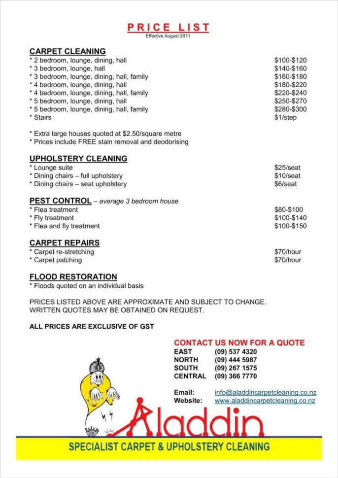 House Cleaning Pricing Spreadsheet For 8+ Cleaning Price List Templates  Free Word, Pdf, Excel Format House Cleaning Pricing Spreadsheet For 8+ Cleaning Price List Templates  Free Word, Pdf, Excel Format