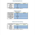 House Cleaning Pricing Spreadsheet Inside 8+ Cleaning Price List Templates  Free Word, Pdf, Excel Format