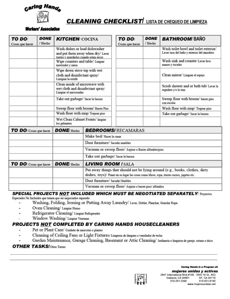 House Cleaning Spreadsheet Templates In 40 Printable House Cleaning Checklist Templates  Template Lab
