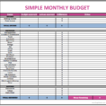 House Monthly Expenses Spreadsheet Within Sample Monthly Budget Worksheet Worksheets Simple Household