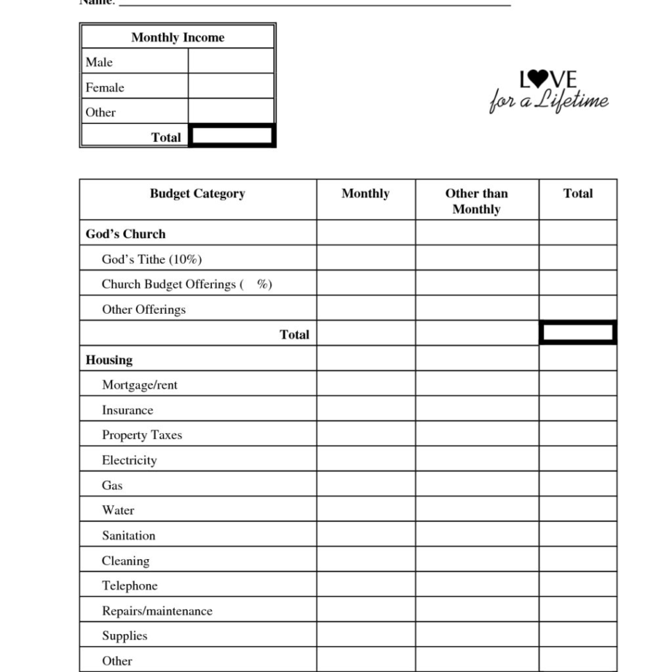 Household Budget Spreadsheet Template Regarding Church Budget Spreadsheet Template  Laobingkaisuo For Sample