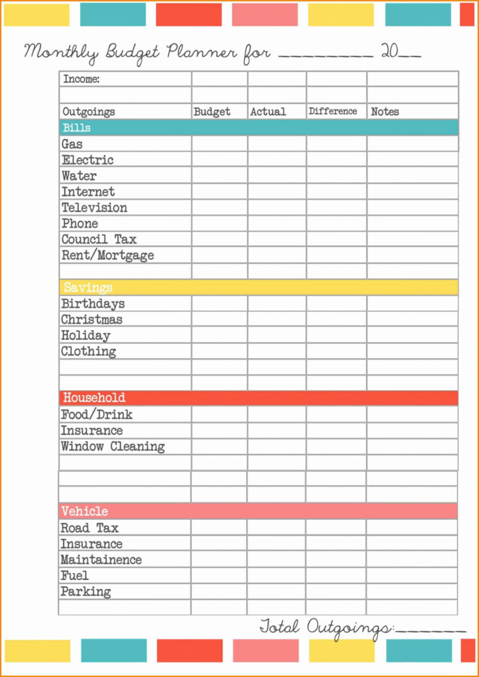 Household Expenses Spreadsheet pertaining to Home Budget Worksheet ...