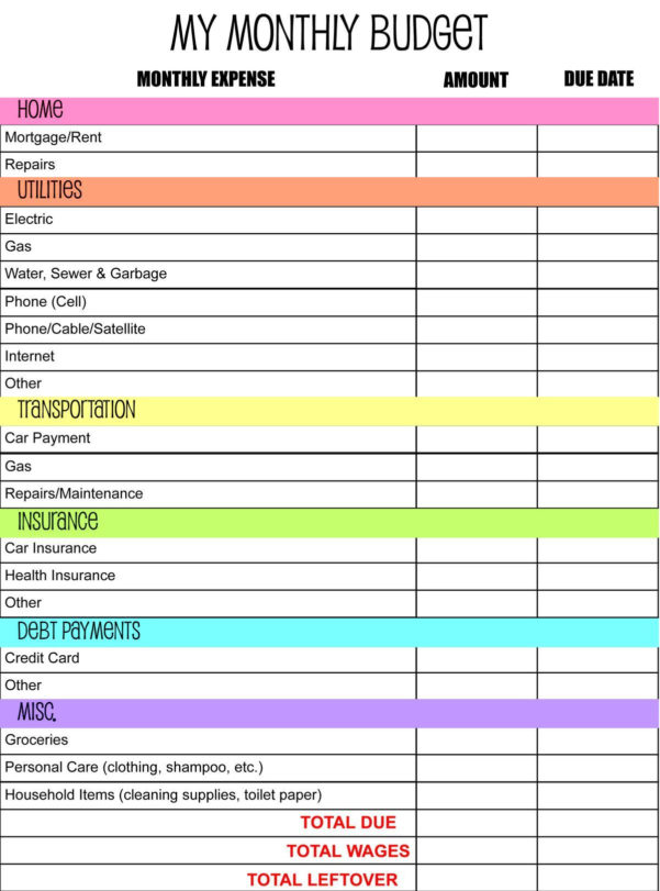 Household Financial Planning Spreadsheet with Financial Planning ...