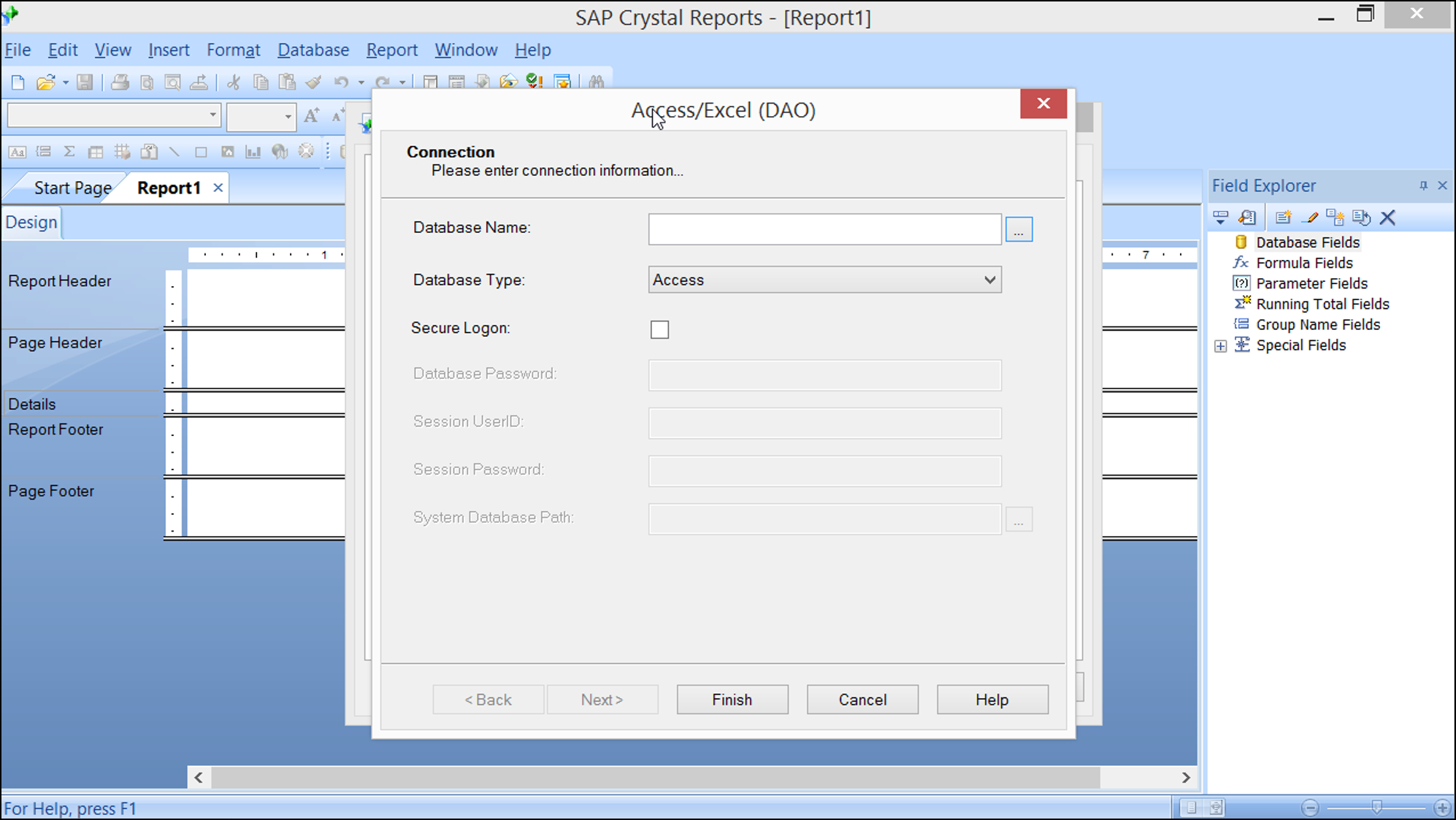 SAP Crystal Reports книга. Разделы отчета в Crystal Report. SAP Crystal Reports книга 2020. Excel SAP. Database fields
