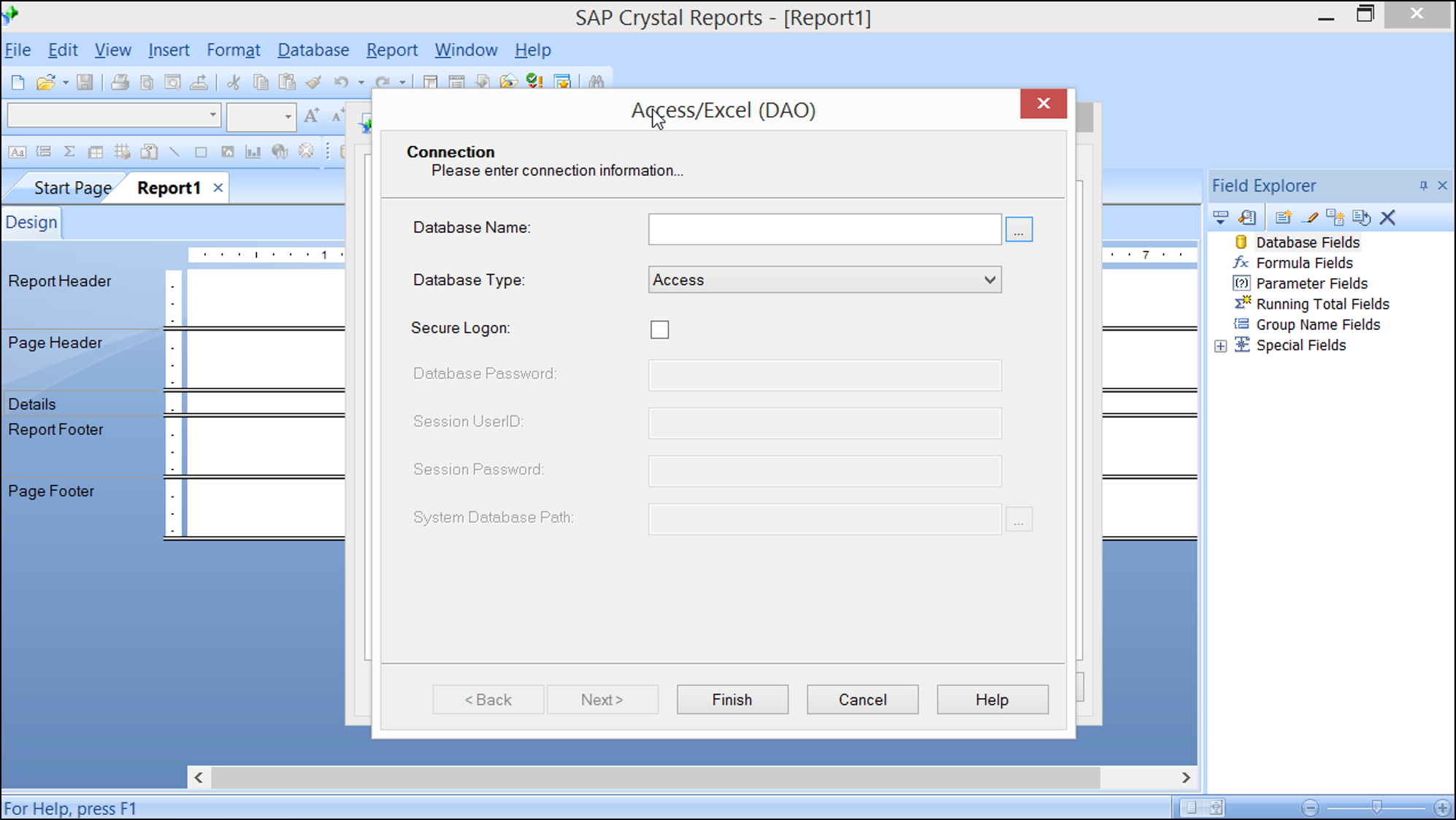 Database fields. SAP Crystal Reports книга. Разделы отчета в Crystal Report. SAP Crystal Reports книга 2020. Excel SAP.