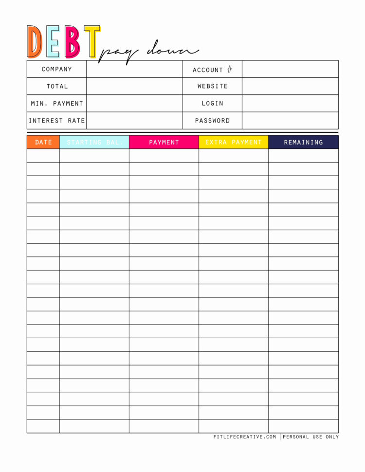 How To Create A Debt Snowball Spreadsheet with Debt Snowball Worksheet