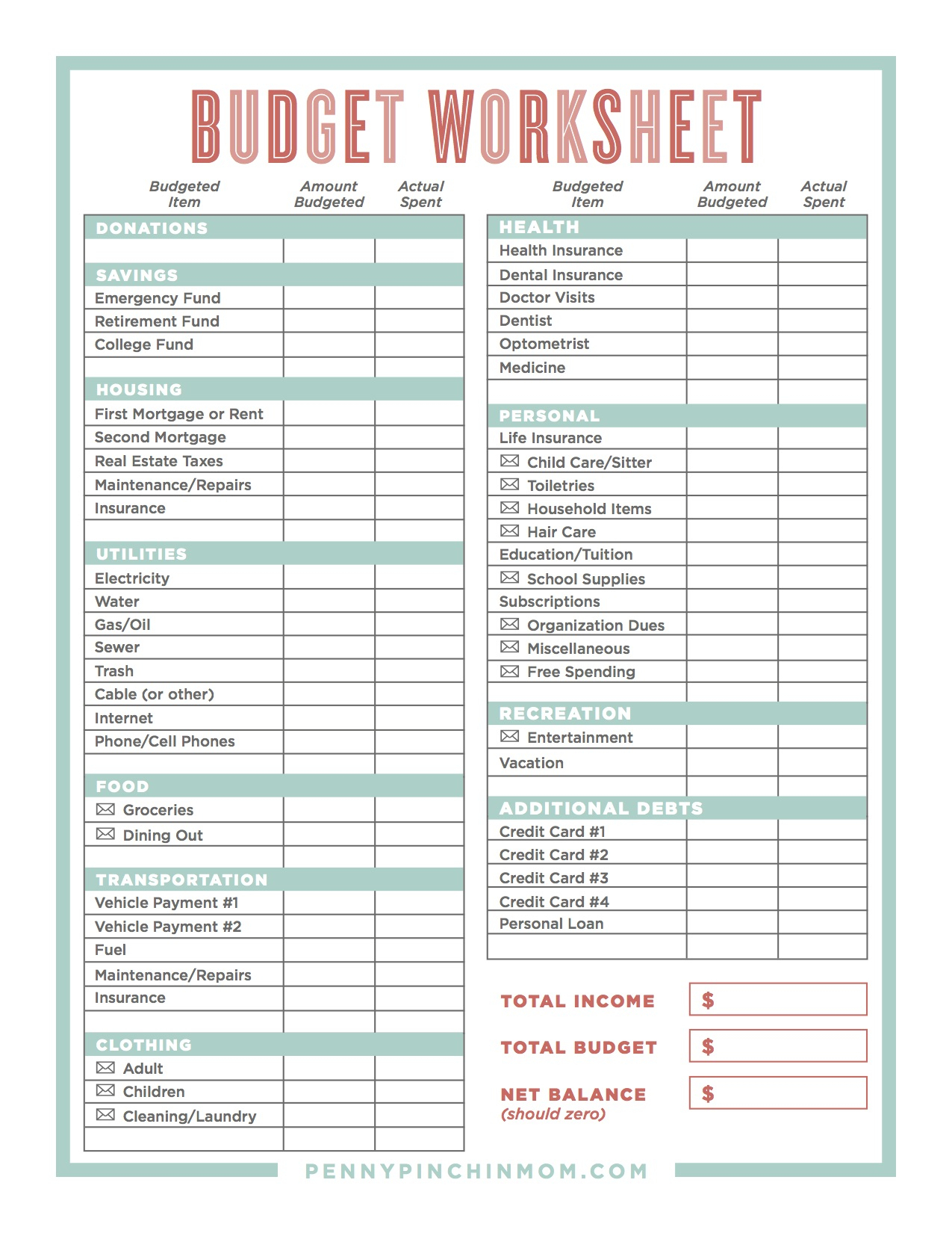 How To Create A Household Budget Spreadsheet Db excel