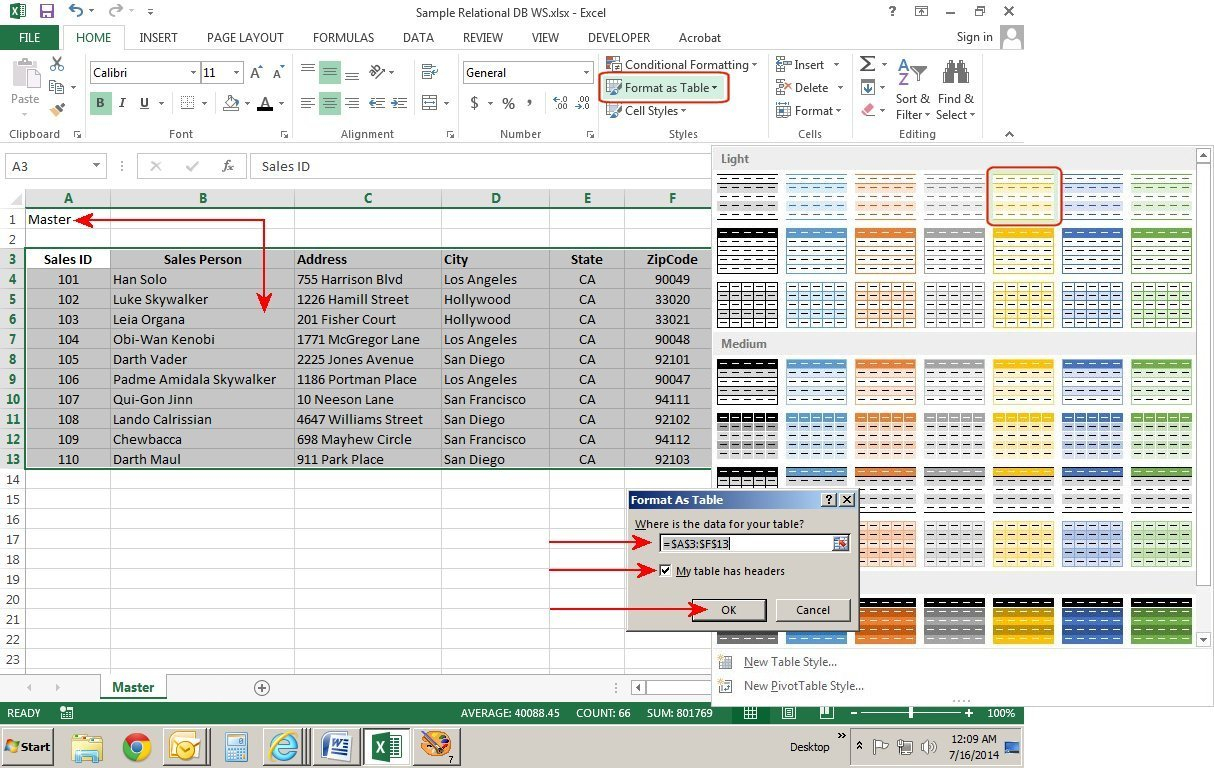 creating a database in excel for mac